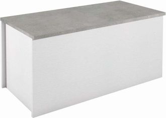 Terraneo Baule Bianco Cemento 90x45x45 - Contenitore Con Chiusura Rallentata - Terraneo