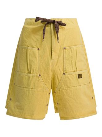KAPITAL drawstring cargo-pocket shorts - men - Cotton - 2 - Yellow