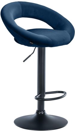 Clp Taburete De Bar De Terciopelo Olinda Azul Negro