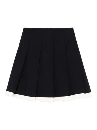 Shushu/Tong wool pleated skirt - women - Polyester/Wool - 12 - Blue