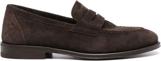 Henderson Baracco penny-slot suede loafers - men - Suede/Leather/Suede - 42 - Brown