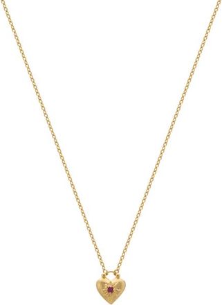 Murkani Love You Small Heart Necklace in Yellow Gold at Nordstrom