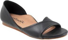 Softwalk Cypress Open Toe Flat in Black at Nordstrom Rack, Size 10.5