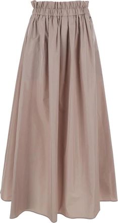 Herno New Techno Taffeta Rok - Dames - Maxi Rokken - Beige - M - Polyester - Rokken