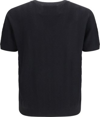 Giorgio Armani Mens Short-Sleeved Cotton And Silk Sweater Black