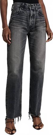 Moussy Ashleys Wide Straight Jeans In Black