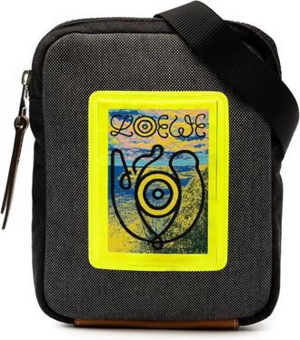 Loewe Pre-owned Cross Body Bags, female, Multicolor, Size: ONE SIZE Pre-owned Textured Canvas Crossbody Bag