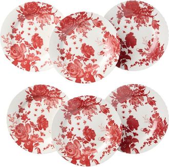 Certified International Gabrielle Rose Set Of 6 Canape Plates