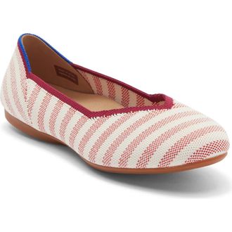 Rothy's The Daily Ballet Flat in Coral Cabana Stripe at Nordstrom, Size 11.5