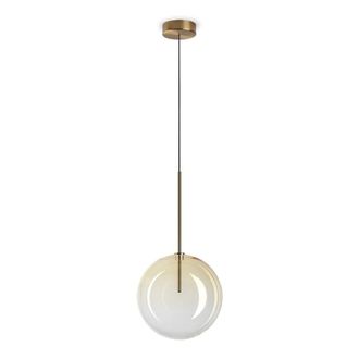 Netlighting Equinoxe 25cm Globe Pendant Ceiling Light Shaded Amber in Orange