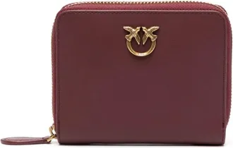Pinko Pinko, Accessoires, Dames, Rood, ONE Size, Leer, Taylor Ritssluiting Portemonnee