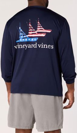 Vineyard Vines Big & Tall Sportfisher Harbor T-Shirt in Nautical Navy at Nordstrom, Size Xxx-Large