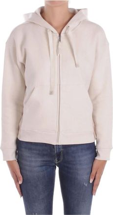 Max Mara Hoodies & sweatvesten, Dames, Wit, M, Katoen, Hoodie met rits