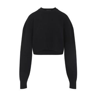 Tom Ford Truien & Vesten, Dames, Zwart, S, Wol, Sculptural Double-Face Wool Cashmere Sweatshirt