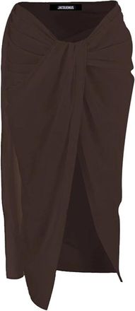 Jacquemus La Jupe Par&eacute;o - Dames - Midirokken - Bruin - XS - Polyester - Rokken