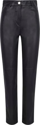 Blanca Vita Posidonia Crop Skinny Broek - Dames - Slim Fit Broeken - Zwart - L - Leer - Broeken