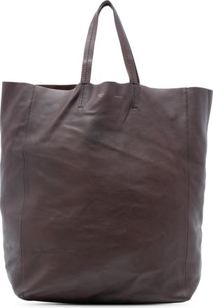 Celine Pre-owned Womens Leather Vertical Cabas Tote - Dark Brown - One Size