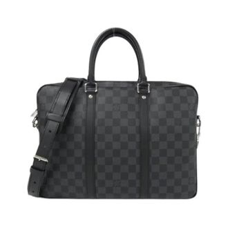 Louis Vuitton Pre-owned Porte-Documents Voyage PM Damier Graphite Aktetas - Heren - Pre-owned - Grijs - Maat: ONE Size