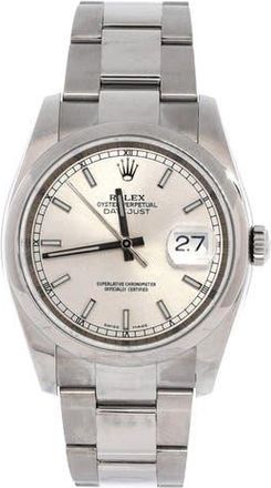 Rolex Oyster Perpetual Datejust Automatic Watch Stainless Steel 36 in Metallic Silver at Nordstrom