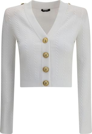 Balmain Ribbed And Braided Cardigan