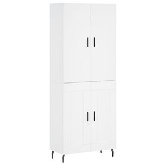 vidaXL Vidaxl - Aparador Alto Madera Contrachapada Blanco 69,5x34x180 Cm