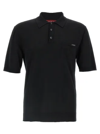 Gucci Black Wool Polo Mens Shirt
