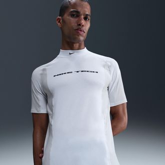 Nike Mens Tech Dri-FIT Short-Sleeve Base Layer in White | IB1522-100