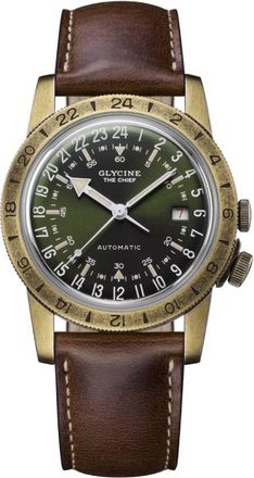Glycine Airman Vintage The Chief Purist Automatic Green Dial Mens Watch GL0413