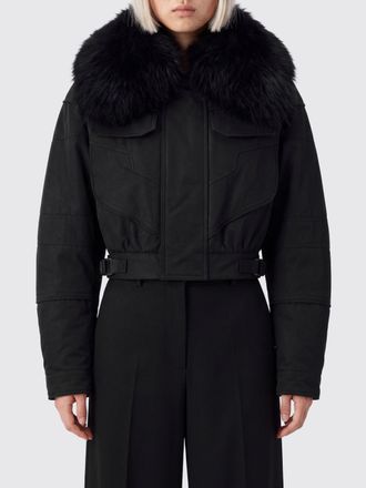 Dsquared2 Bomber corto in misto cotone con collo in pelliccia