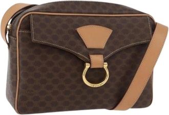 Celine Pre-owned Cross Body Bags, female, Brown, Size: ONE SIZE Pre-owned Vintage Macadam Shoulder Bag