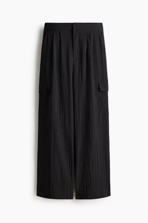H&M Wide Cargo Trousers in Dark Gray at Nordstrom, Size 10