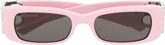 Balenciaga Pink Rectangle Frame Sunglasses - Unisex - Acetate
