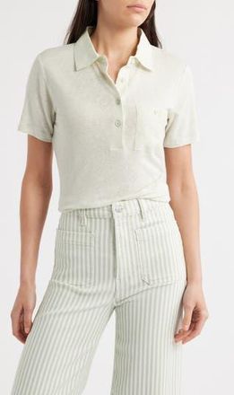 Frame Denim The Caddy Stretch Linen Polo in Soft Mint at Nordstrom Rack, Size X-Small