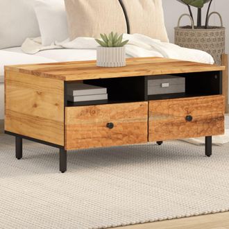 vidaXL Vidaxl - Mesa De Centro Madera Maciza De Acacia 80x54x40 Cm