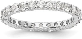 Diamond2Deal 14k White Gold Lab Grown Diamond Eternity Wedding Band Ring 1.5Ct Clarity- VS Color- G-H
