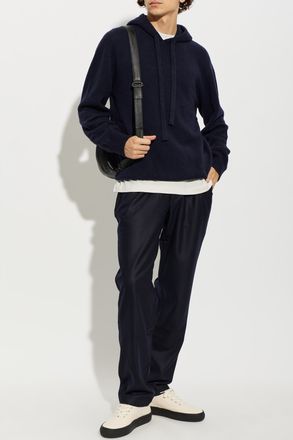 Laneus Wool Hoodie, Mens, Navy Blue