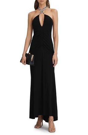 Reiss Iris Halter Maxi Dress in Black at Nordstrom Rack, Size 6 Us / 10 Uk