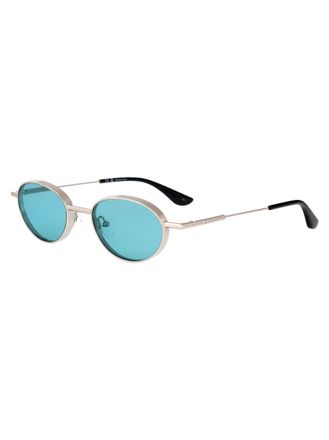 Alexander McQueen AM0523S Metal Round-Frame Sunglasses - Silver