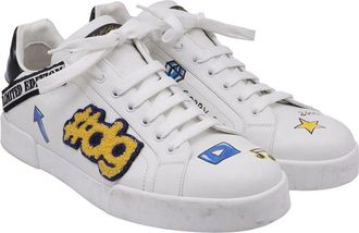 Dolce & Gabbana Mens Leather Portofino Sneaker (Authentic Pre-Loved)