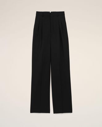 Ami Black New Wool High Waist Wide Trousers Black - 34 - for Women