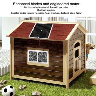 OEM Kit De Ventilador Solar Con Panel Solar De 25 W, Ipx65, Ventilador Doble Silencioso Para Gallinero, Invernadero, Garaje, Refugio De Animales