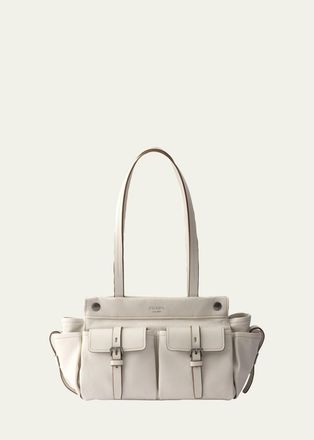 Prada Route Medium Leather Tote Bag