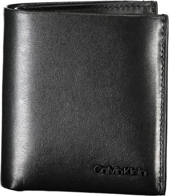Calvin Klein Stijlvol Zwart Leren Rfid Portemonnee - Heren - Portefeuilles - Zwart - ONE Size - Leer - Accessoires