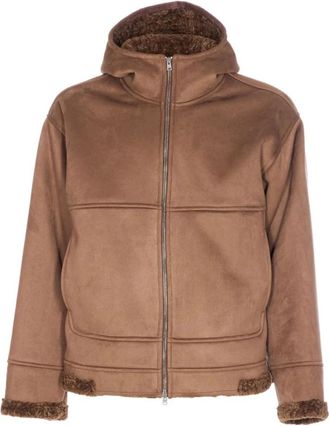 Herno Bruine polyesterjas met capuchon - Heren - Winterjassen - Bruin - M - Polyester - Jassen