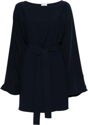 Parosh Blue Boat Neck Mini Dress