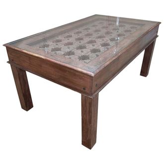 Wanderlust Deco Mesa de madera artesanal 165x98x76h cm