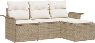 vidaXL Vidaxl - Conjunto De Sof&aacute; De Jard&iacute;n 4 Pcs Beige 55 X 55 X 37 Cm