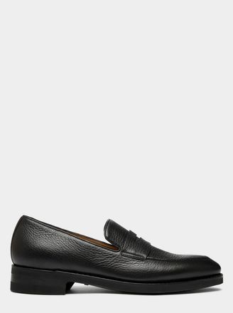 Bally Scribe Un Loafer in Deer Leather in Black at Nordstrom, Size 43.5