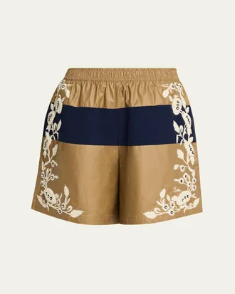 Sea New York Georgie Embroidered Pull-On Shorts