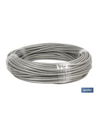 cofan Cable Acero (10mm) 8x10mm 6x19+1 Plast. (25 M), Cable De Acero Plastificado Cristal En Rollos De 25, 50 Y 100 Metros De Longitud. - Cofan